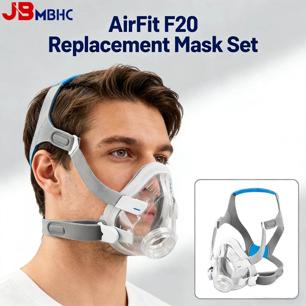 F20 Mask All-in-One AirFit F20 Mask Kit with Memory Foam Cushion Include Replacement Headgear, Frame, Clips & Essential Supplies
F20 Mask All-in-One AirFit F20 Mask Kit with Memory Foam Cushion Include Replacement Headgear, Frame, Clips & Essential Supplies