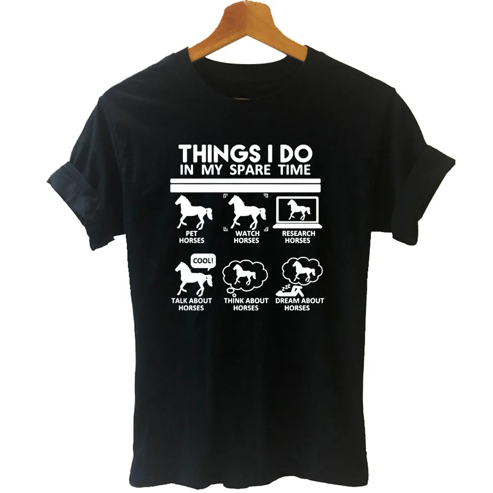 FPFunny Things I Do In My Spare Time Horse Lover T Shirts Graphic Fashion New Cotton Short Sleeve Women Harajuku T-shirt
FPFunny Things I Do In My Spare Time Horse Lover T Shirts Graphic Fashion New Cotton Short Sleeve Women Harajuku T-shirt