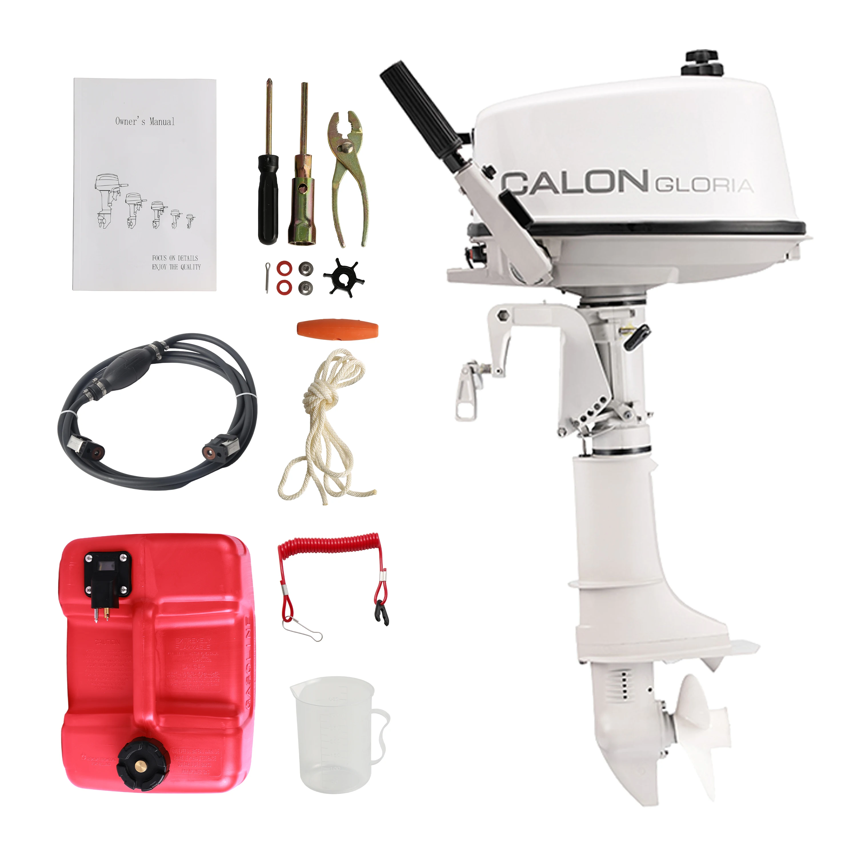 2 Stroke 5HP Calon Outboard Motor with Fuel Tank, 103cc Heavy Duty Short Shaft Fishing Boat Engine with Water Cooling System & C
2 Stroke 5HP Calon Outboard Motor with Fuel Tank, 103cc Heavy Duty Short Shaft Fishing Boat Engine with Water Cooling System & C