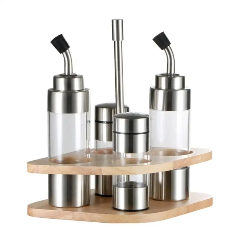 Seasoning Bottle Set With Wooden Rack Translucent Pepper Bottle Holder Kitchen Tools For Oil Salt Vinegar Soy Sauce Storage CW
Seasoning Bottle Set With Wooden Rack Translucent Pepper Bottle Holder Kitchen Tools For Oil Salt Vinegar Soy Sauce Storage CW