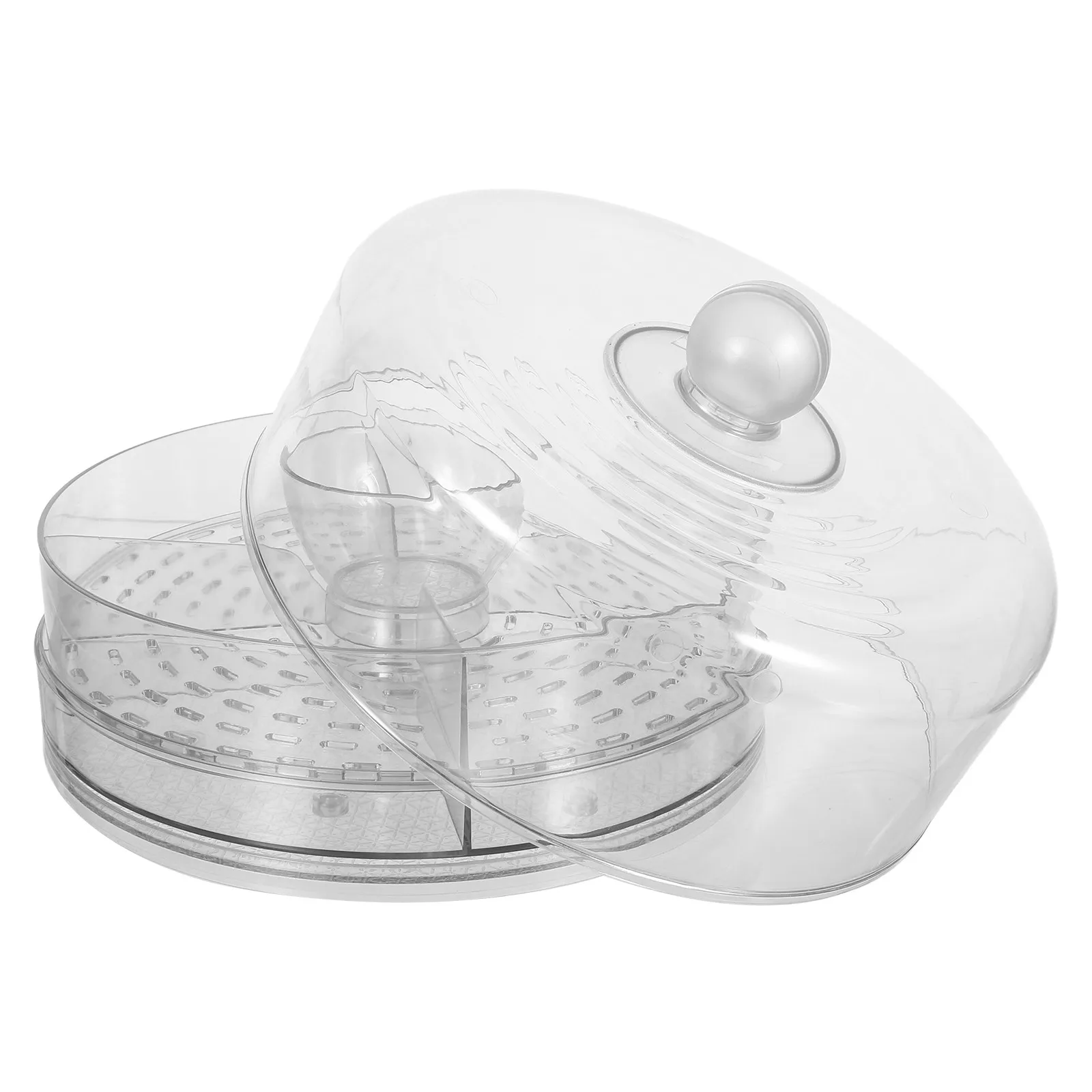 Rotating Food Storage Tray Clear Bpa-Free Plastic Multi-Compartment Organiser for Fruits Vegetables Snacks Salads Kitchen
Rotating Food Storage Tray Clear Bpa-Free Plastic Multi-Compartment Organiser for Fruits Vegetables Snacks Salads Kitchen