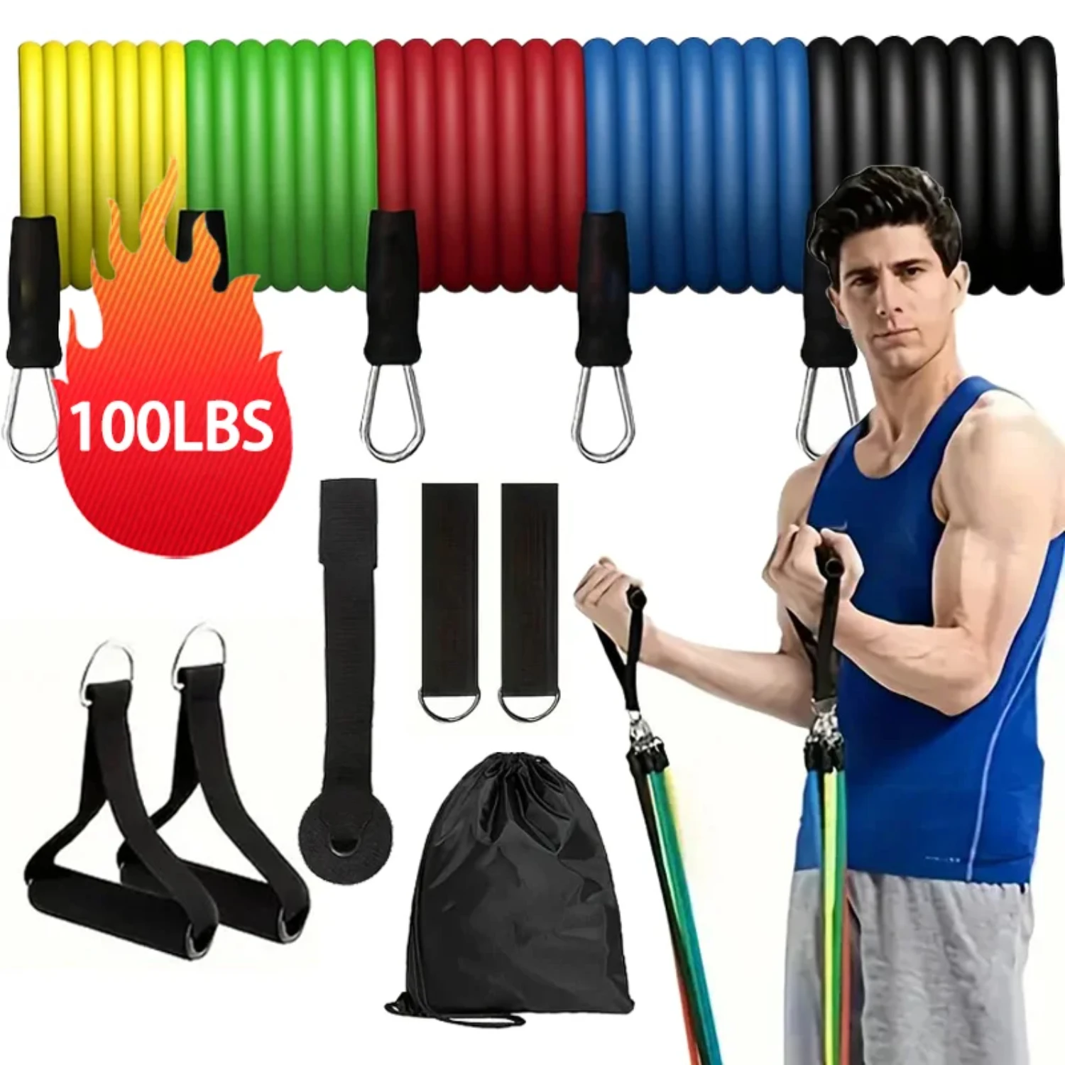 Resistance Bands Set, Resistance Bands With Door Anchor, Handles, Carry , Exercise Bands, Workout Bands, Gym
Resistance Bands Set, Resistance Bands With Door Anchor, Handles, Carry , Exercise Bands, Workout Bands, Gym