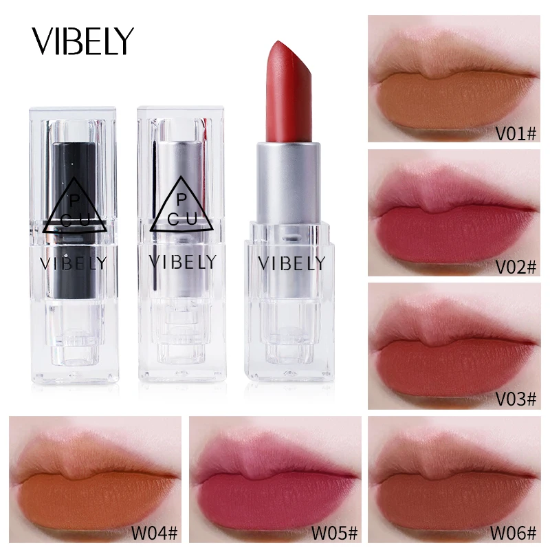 VIBELY 6 Colors Matte Waterproof Velvet Nude Lipstick Sexy Red Brown Pigments Makeup Long Lasting Profissional
VIBELY 6 Colors Matte Waterproof Velvet Nude Lipstick Sexy Red Brown Pigments Makeup Long Lasting Profissional