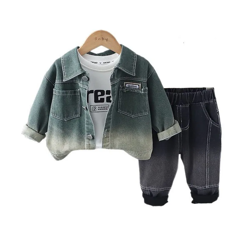 Spring Kids Clothes 2025 Autumn Korean Fashion Casual Multicolour Pocket Denim Coats + White T-shirts + Pants Boy Outfit Sets
Spring Kids Clothes 2025 Autumn Korean Fashion Casual Multicolour Pocket Denim Coats + White T-shirts + Pants Boy Outfit Sets