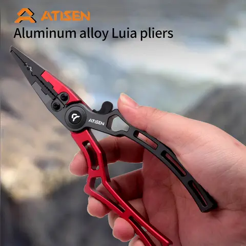 Booms Fishing X1 Aluminum Fishing Pliers Saltwater, Surf Fishing Tackle Kit, Fishing Multitool Hook Remover Braided Fishing Line
