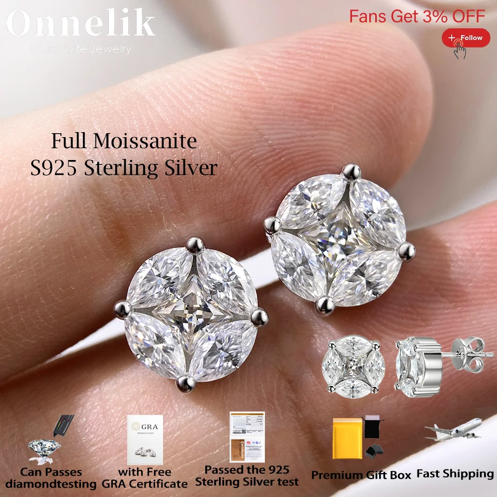 GRA Certificate 10mm Cluster Star Full D Color Moissanite Earring Stud S925 Sterling Silver for Women Wedding Gift Fine Jewelry
GRA Certificate 10mm Cluster Star Full D Color Moissanite Earring Stud S925 Sterling Silver for Women Wedding Gift Fine Jewelry