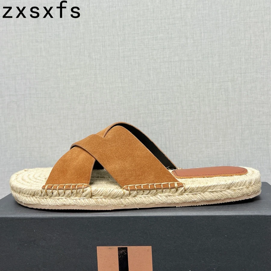 Sued Leather Slides Men's Flat Slippers Designer Brand Holiday Beach Shoes For Men Casual Slipeprs Male Sandalials Mujer
Sued Leather Slides Men's Flat Slippers Designer Brand Holiday Beach Shoes For Men Casual Slipeprs Male Sandalials Mujer