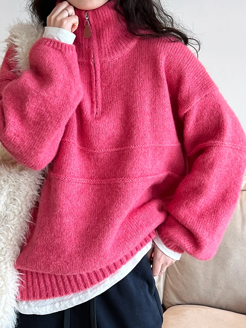 2023 Women Autumn Solid Color Knitted Sweater And Pullovers Stand Collar Long Sleeve Women Pullovers Female Jumper Pull Femme
2023 Women Autumn Solid Color Knitted Sweater And Pullovers Stand Collar Long Sleeve Women Pullovers Female Jumper Pull Femme