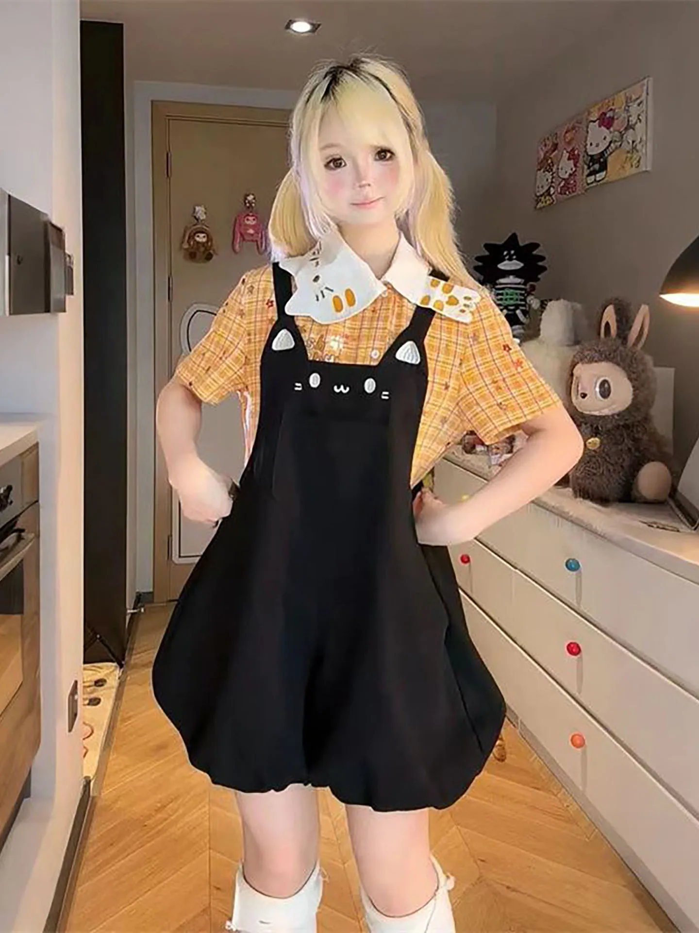 Cute Collar Shirt And Bouffant Shorts Two Piece Set Summer Fashion Women's Clothing Floral Print Plaid Design Casual Outfit
Cute Collar Shirt And Bouffant Shorts Two Piece Set Summer Fashion Women's Clothing Floral Print Plaid Design Casual Outfit