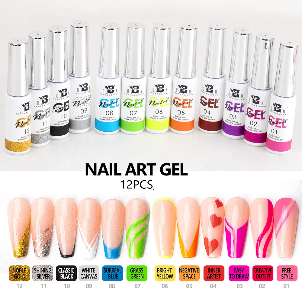 8ml Nail Art Gel Nail Polish 12 Colors Painting Gel Soak Off LED UV Gel Manicure Tools DIY Drawing Nail Design Varnishes
8ml Nail Art Gel Nail Polish 12 Colors Painting Gel Soak Off LED UV Gel Manicure Tools DIY Drawing Nail Design Varnishes