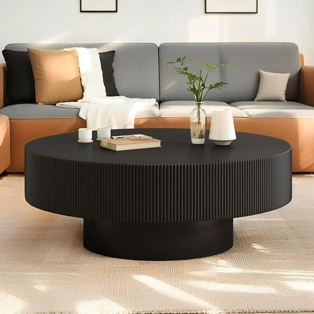 Round Coee Table or Living Room, ern Drum Center Table with 6.8" Thick Tabletop, Wave Design, luted Circle End Table with Sturdy
Round Coee Table or Living Room, ern Drum Center Table with 6.8" Thick Tabletop, Wave Design, luted Circle End Table with Sturdy