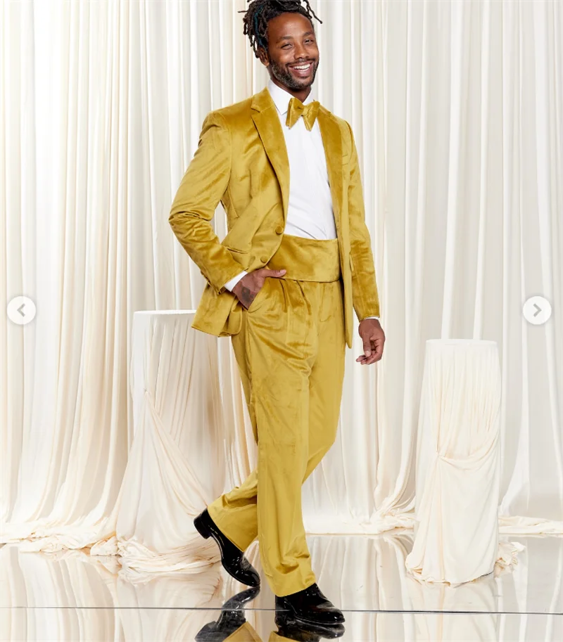 Yellow Velvet Men Suit Set 2 Pcs Blazer+Pants Trousers Customized Autumn Spring Formal Office Jacket Wedding Tuxedos Prom Coat
Yellow Velvet Men Suit Set 2 Pcs Blazer+Pants Trousers Customized Autumn Spring Formal Office Jacket Wedding Tuxedos Prom Coat