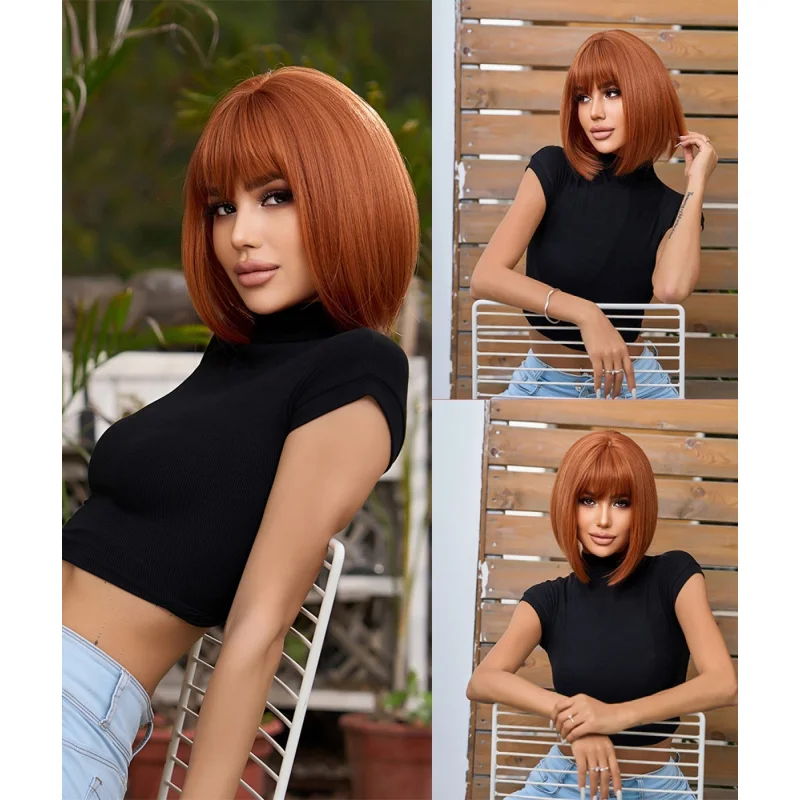 Natural Copper Red Heat Resistant Synthetic Hair Straight Cosplay Wig With Bangs
Natural Copper Red Heat Resistant Synthetic Hair Straight Cosplay Wig With Bangs