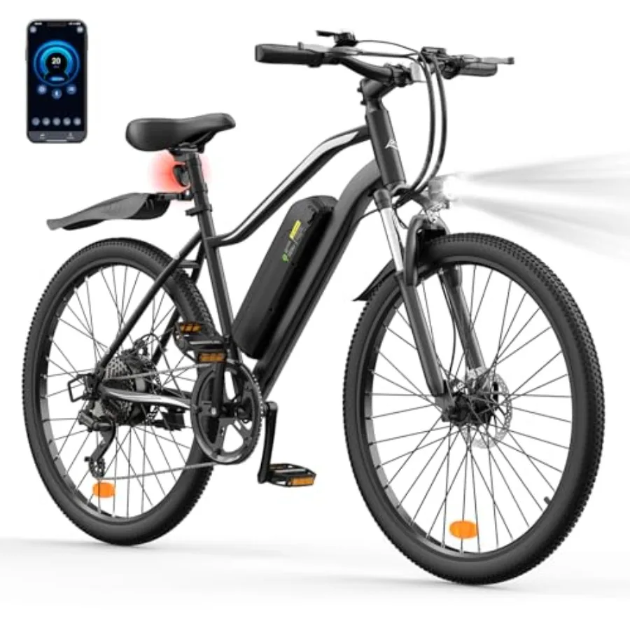 Commuting electric bike for adults: 750W peak motor 60+ miles range 20MPH top speed 26'' tires shock absorber black aluminum fr
Commuting electric bike for adults: 750W peak motor 60+ miles range 20MPH top speed 26'' tires shock absorber black aluminum fr