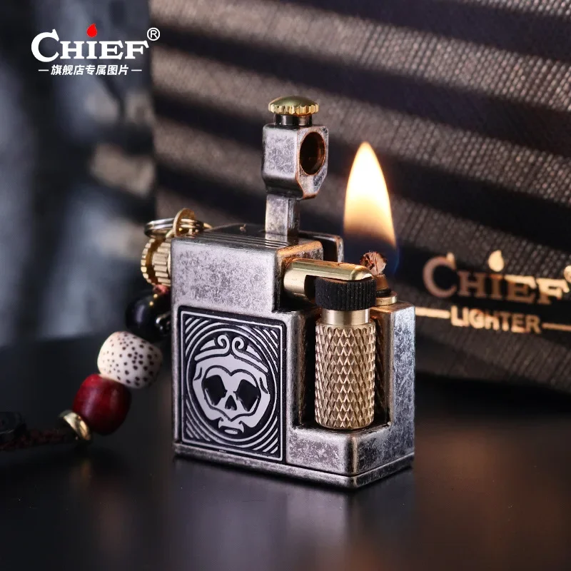 CHIEF новая мини-керосиновая зажигалка, креативная компактная портативная подвеска, подарок, песочное колесо, боковой шкив, прикуриватель, оптовая продажа
CHIEF новая мини-керосиновая зажигалка, креативная компактная портативная подвеска, подарок, песочное колесо, боковой шкив, прикуриватель, оптовая продажа