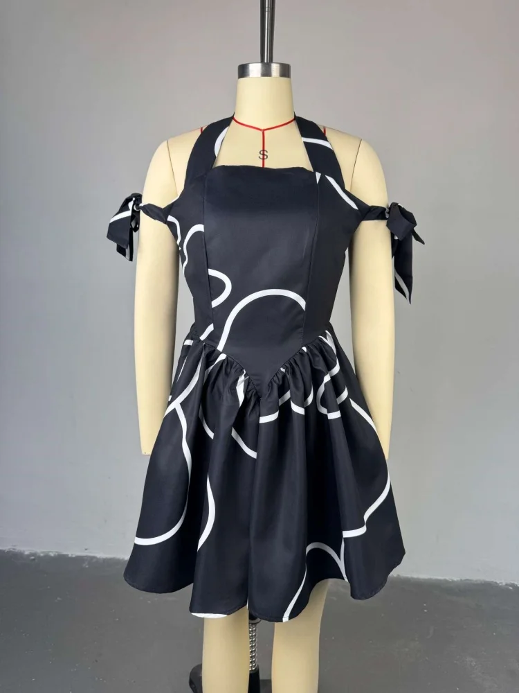 Sister Star Women Temperament Hanging Neck Printed Tie Strapless High Waist Pleated Dress Wholesale Fresh Sweet Vacation Dresses
Sister Star Women Temperament Hanging Neck Printed Tie Strapless High Waist Pleated Dress Wholesale Fresh Sweet Vacation Dresses