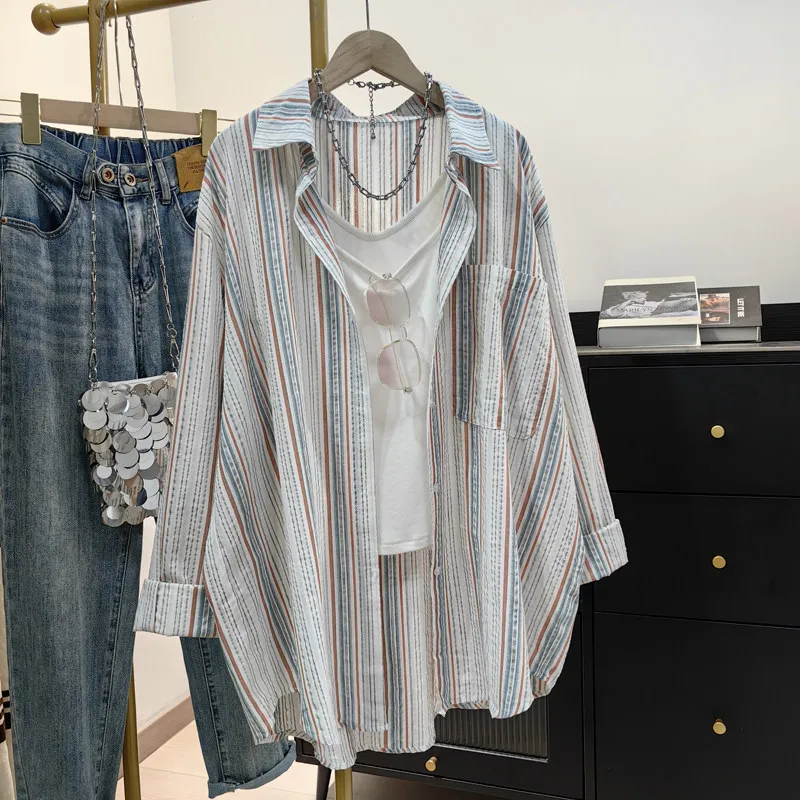 SuperAen Color-block Striped Thin Shirts for Women 2026 Spring and Summer New Korean-style Casual and Loose Tops
SuperAen Color-block Striped Thin Shirts for Women 2026 Spring and Summer New Korean-style Casual and Loose Tops