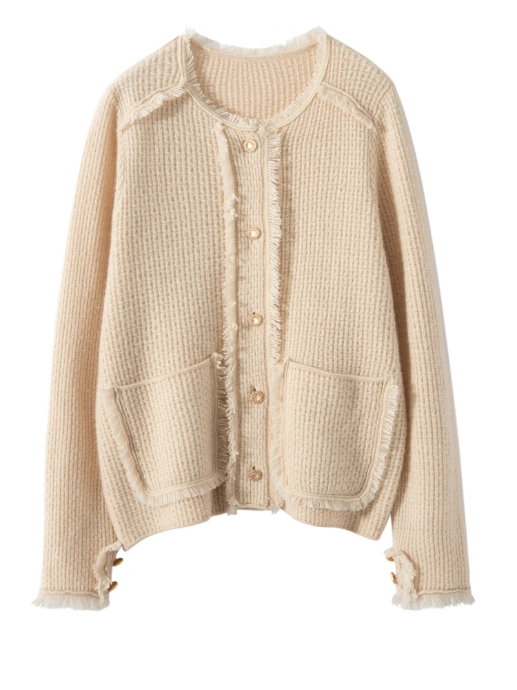 Autumn Winter 100% Cashmere Sweater New Women O-Neck Tassel Cardigan Luxury Grace Design Thick Cashmere Knitted Fashion Clothing
Autumn Winter 100% Cashmere Sweater New Women O-Neck Tassel Cardigan Luxury Grace Design Thick Cashmere Knitted Fashion Clothing