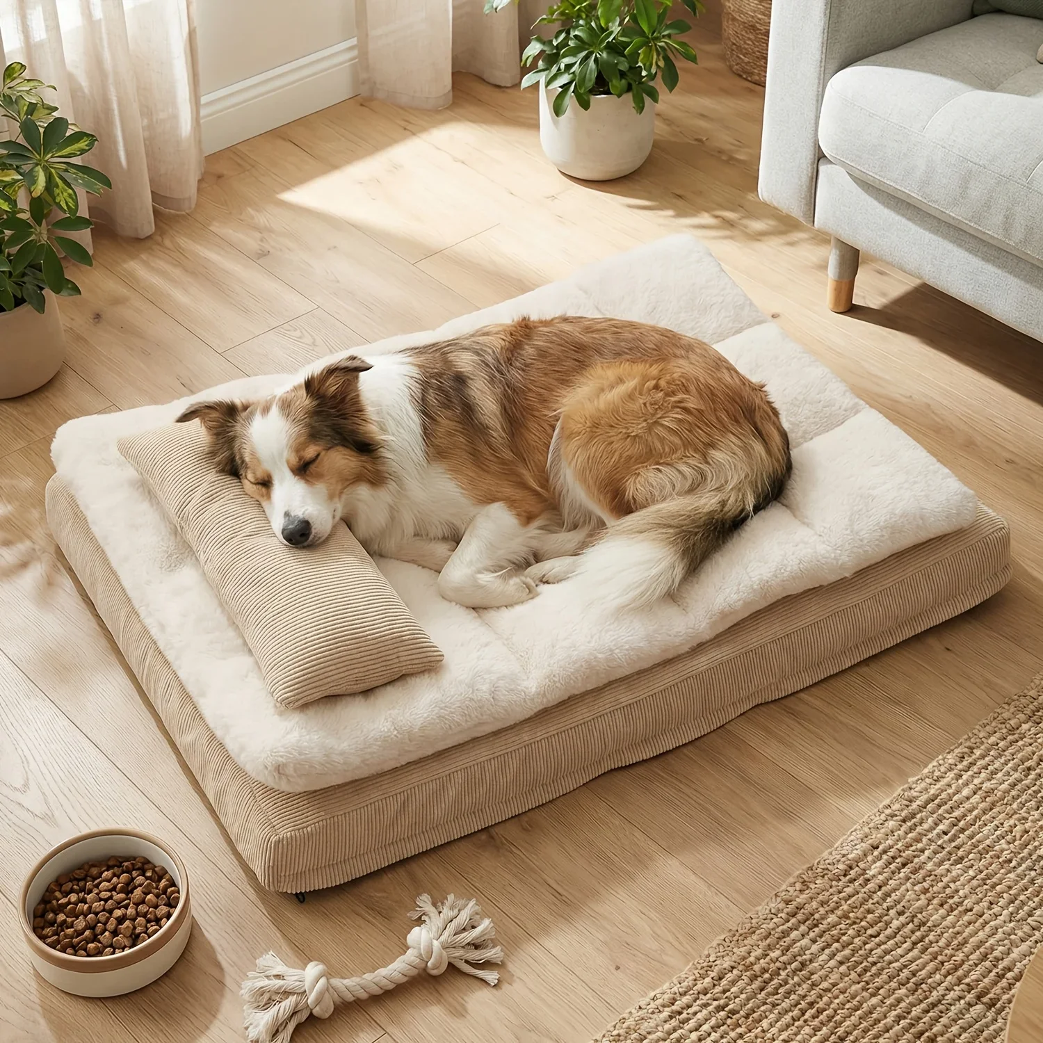 DDHOME Orthopedic Dog Bed with Bolster Neck Support - Thick Egg Crate Foam Pet Mat, Double-Layer Protection Washable Cover, Soft Plush Sleeping Pad with Attached Pillow Design
DDHOME Orthopedic Dog Bed with Bolster Neck Support - Thick Egg Crate Foam Pet Mat, Double-Layer Protection Washable Cover, Soft Plush Sleeping Pad with Attached Pillow Design