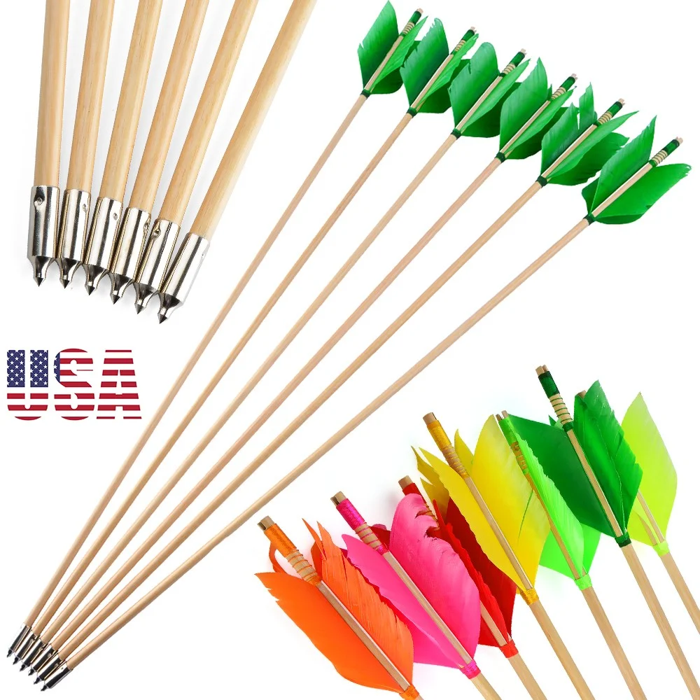 Wood Arrows 7pcs 32" (80cm) 8.5mm OD Handmade with Turkey Feathers for Recurve Traditional Bow Archery Shooting Target Hunting Outdoor Sports Accessories
Wood Arrows 7pcs 32" (80cm) 8.5mm OD Handmade with Turkey Feathers for Recurve Traditional Bow Archery Shooting Target Hunting Outdoor Sports Accessories
