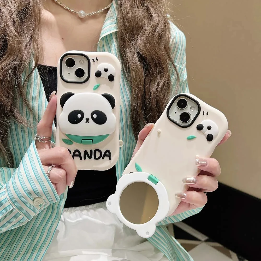 Mirror Stand Panda Stand Silicone Case For iPhone 15 14 13 12 11 Pro Max Cute Shockproof Soft Cover Skin
Mirror Stand Panda Stand Silicone Case For iPhone 15 14 13 12 11 Pro Max Cute Shockproof Soft Cover Skin