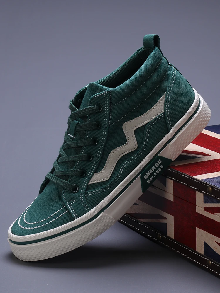 Мужские высокие кеды из канваса: дышащие, мягкие, повседневные, в корейском стиле, модные, на шнуровке, с плоской подошвой, резиновая подошва
Мужские высокие кеды из канваса: дышащие, мягкие, повседневные, в корейском стиле, модные, на шнуровке, с плоской подошвой, резиновая подошва