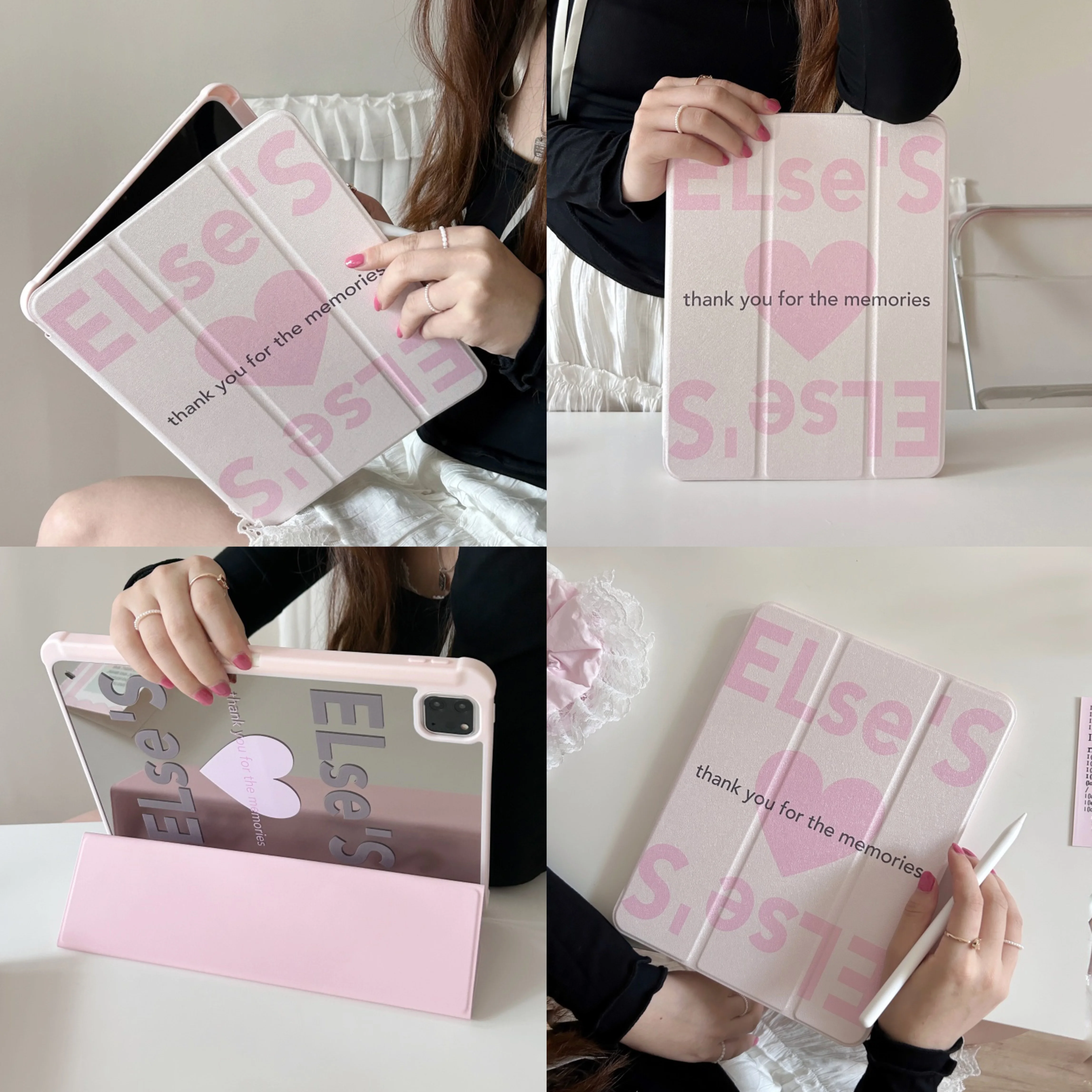 Tri-fold Mirror with Pencil Holder Pink Heart Tablet Case for iPad Mini 6 7 8.3 Air1 2 5 6 Pro 9.7in 2017-2018 Shockproof Cover
Tri-fold Mirror with Pencil Holder Pink Heart Tablet Case for iPad Mini 6 7 8.3 Air1 2 5 6 Pro 9.7in 2017-2018 Shockproof Cover