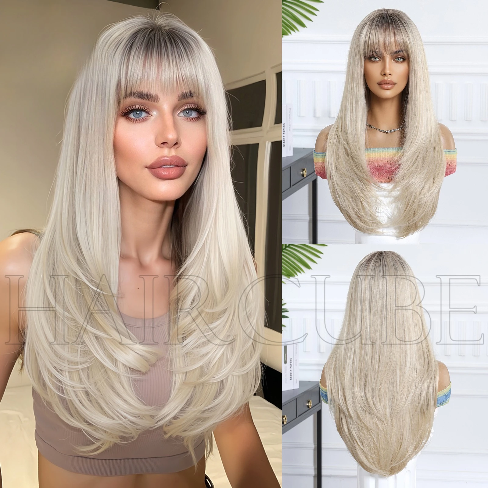 Wig air bangs gradual change color cos dress up wig European and American temperament long straight hair mechanism chemical fibe
Wig air bangs gradual change color cos dress up wig European and American temperament long straight hair mechanism chemical fibe