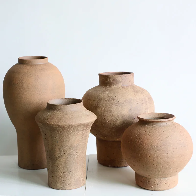 Retro clay pot ceramic vase wabi sandy wind decoration moon pot living room hydroponics dried flowers coarse pottery flower
Retro clay pot ceramic vase wabi sandy wind decoration moon pot living room hydroponics dried flowers coarse pottery flower