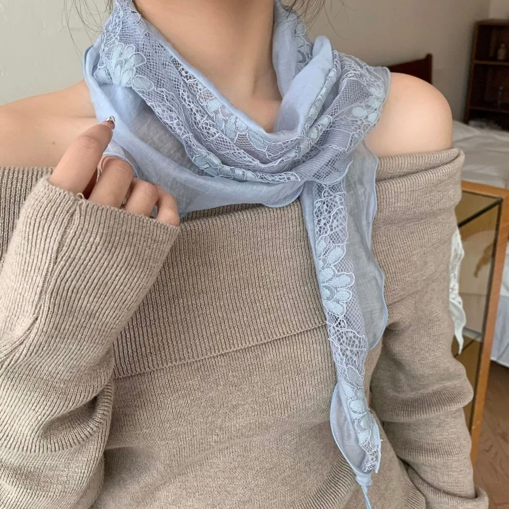 Breathable Triangle Scarf Lightweight Sunscreen Lace Headband Countryside Style Wraps Skirt Curtain Clothing Accessories
Breathable Triangle Scarf Lightweight Sunscreen Lace Headband Countryside Style Wraps Skirt Curtain Clothing Accessories