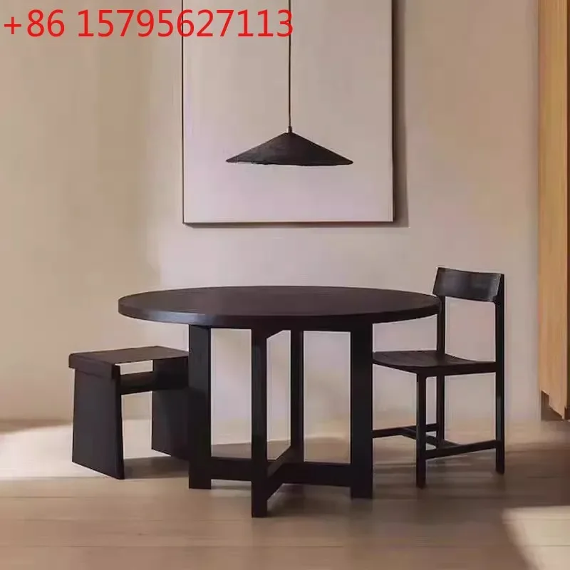 Wabi Wind B & B Minimalist solid wood dining table Nordic log dining table
Wabi Wind B & B Minimalist solid wood dining table Nordic log dining table