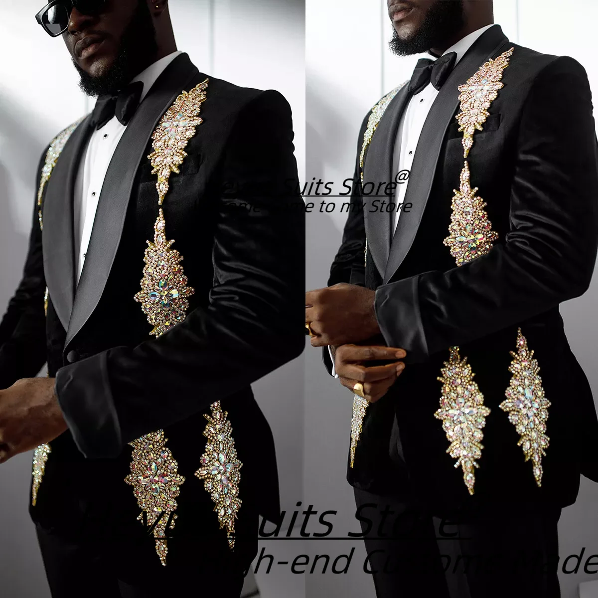 Luxuly Sequins Beading Beaded Velet Men Suits Shawl Lapel Groom Tuxedos 2 Pieces Sets Male Elegant Blazers Slim Fit Ropa Hombre
Luxuly Sequins Beading Beaded Velet Men Suits Shawl Lapel Groom Tuxedos 2 Pieces Sets Male Elegant Blazers Slim Fit Ropa Hombre