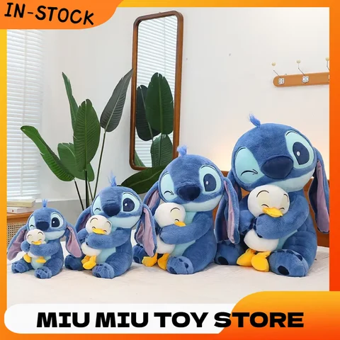 30-80cm Stitch Baby Hug Duck Doll Cloth Doll Pillow Stitch Internet Celebrity Plush Toy Cute Plush Toy Large Birthday Gift