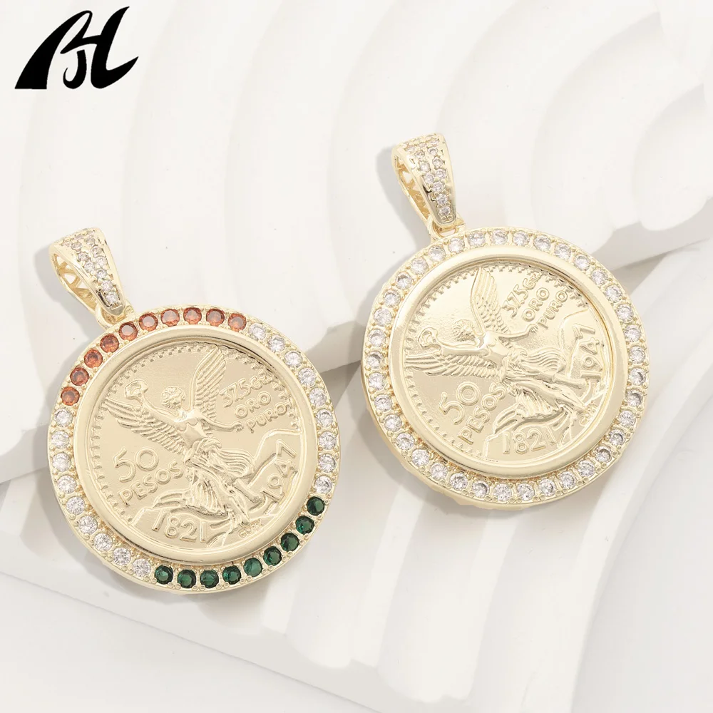 Spot 50 Pesos Goddess Of Liberty Coin Custom Unisex Hip Hop Charms 18K Gold Plated Crystal Jewelry Pendant For Necklace
Spot 50 Pesos Goddess Of Liberty Coin Custom Unisex Hip Hop Charms 18K Gold Plated Crystal Jewelry Pendant For Necklace