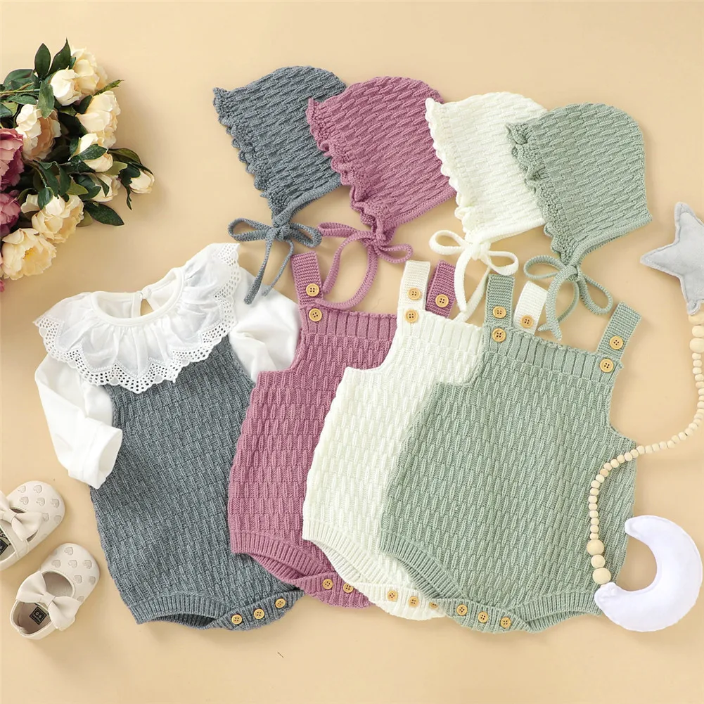 2Pcs Set Baby Knitted Romper Clothes Set Cotton e Crotch Button Cotton Jumpsuit+Hats Toddler Baby Boys Girls Outfits
2Pcs Set Baby Knitted Romper Clothes Set Cotton e Crotch Button Cotton Jumpsuit+Hats Toddler Baby Boys Girls Outfits