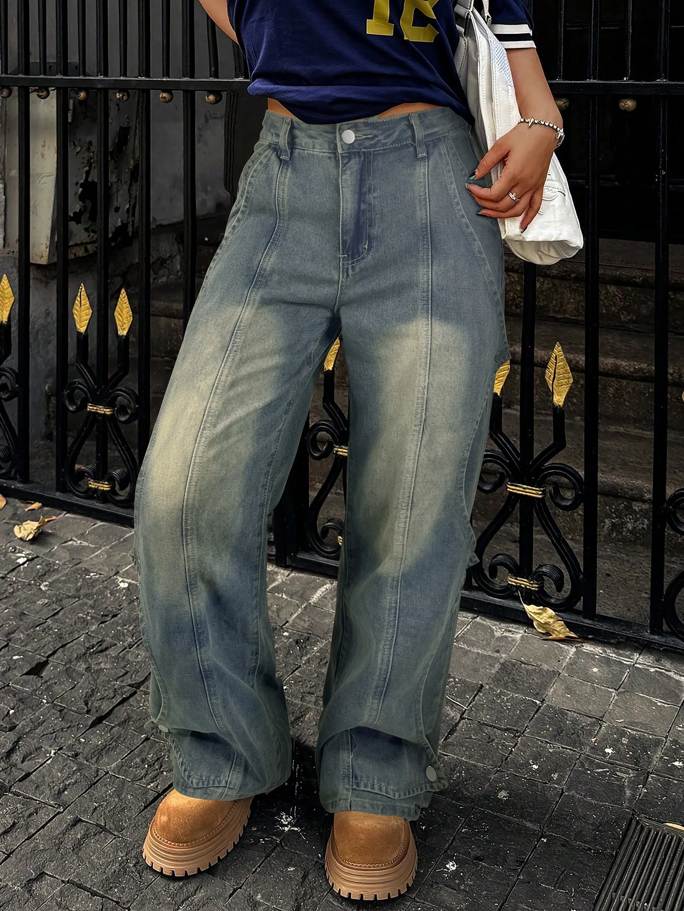 Y2k потертые лоскутные джинсы длиной до пола, женские свободные брюки с наклонными карманами и швой подкладкой для уличной одежды
Y2k потертые лоскутные джинсы длиной до пола, женские свободные брюки с наклонными карманами и швой подкладкой для уличной одежды