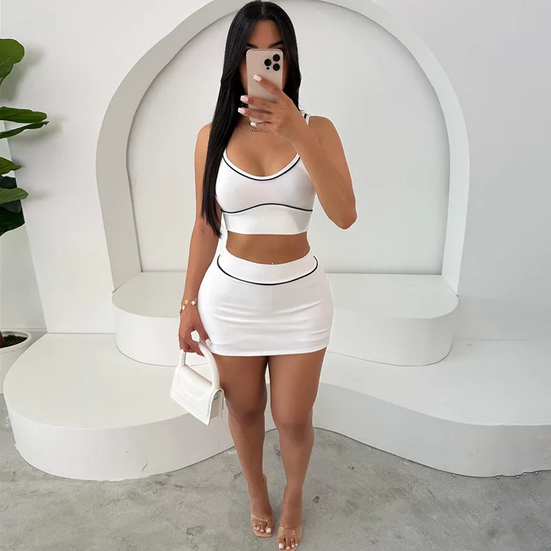 2025 New Skinny Ribbed Two Piece Set Women Black String Backless Tank Tops+Side Split Shorts Skirt Summer Trend Matching Suits
2025 New Skinny Ribbed Two Piece Set Women Black String Backless Tank Tops+Side Split Shorts Skirt Summer Trend Matching Suits