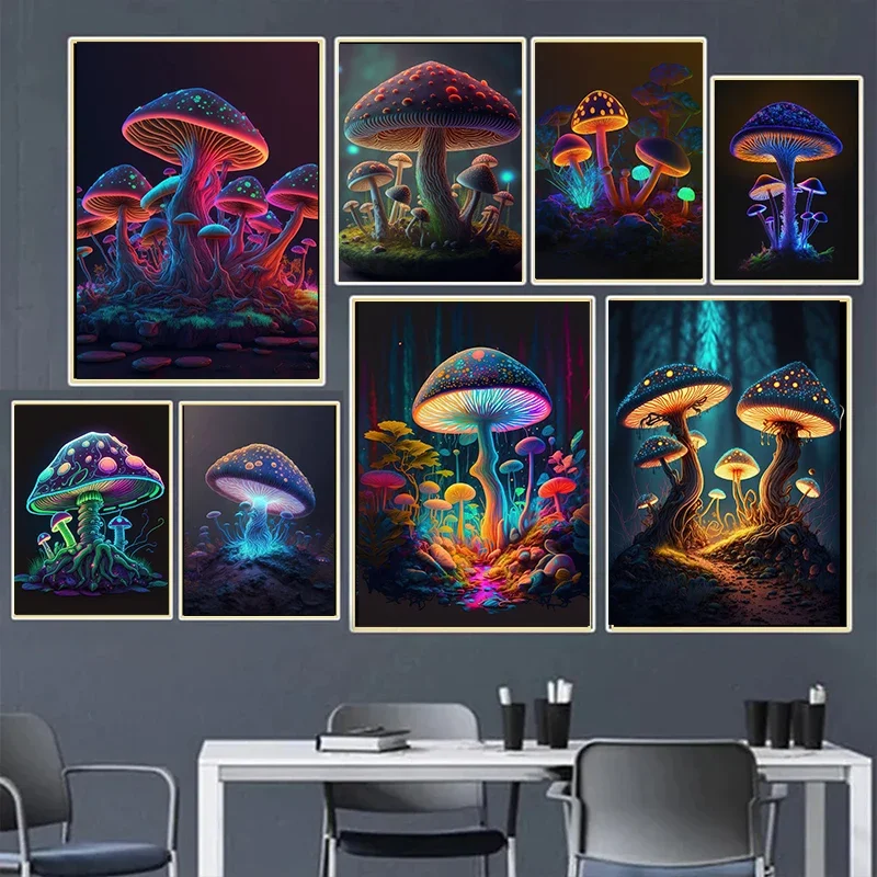 Psychedelic Mushrooms Poster Fantasy Shiny Mushroom Canvas Printing Painting Wall Art Picture Home Living Room Decor Cuadros
Psychedelic Mushrooms Poster Fantasy Shiny Mushroom Canvas Printing Painting Wall Art Picture Home Living Room Decor Cuadros