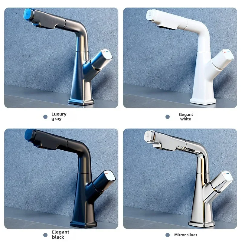 All copper pull-out faucet, adjustable bathroom basin, washbasin, all copper bathroom cabinet, washbasin, hot and cold sink
All copper pull-out faucet, adjustable bathroom basin, washbasin, all copper bathroom cabinet, washbasin, hot and cold sink