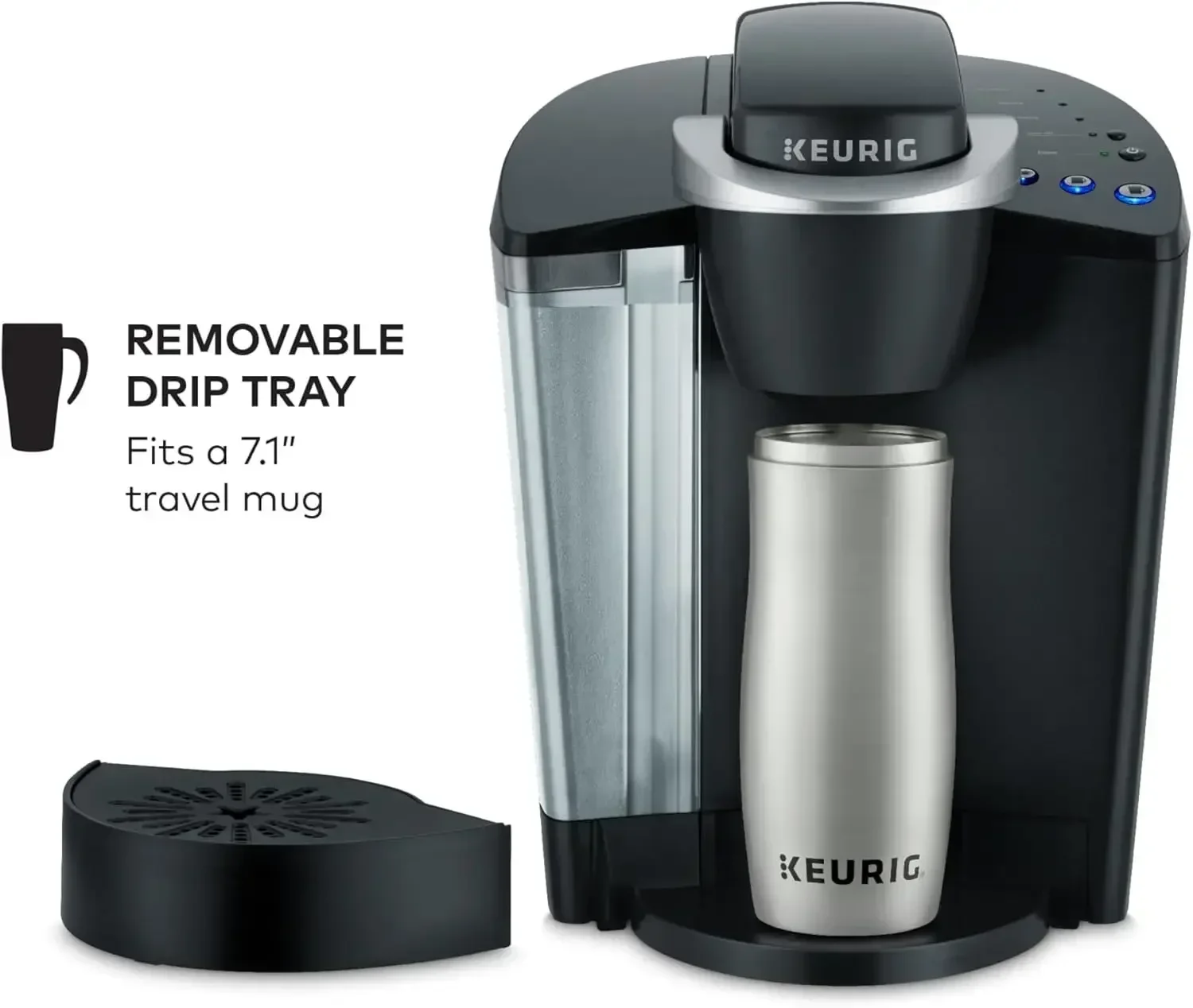 K-Classic Single Serve K-Cup Pod Coffee Maker, with 3 Brew Sizes, 48oz Removable Reservoir, Black
K-Classic Single Serve K-Cup Pod Coffee Maker, with 3 Brew Sizes, 48oz Removable Reservoir, Black