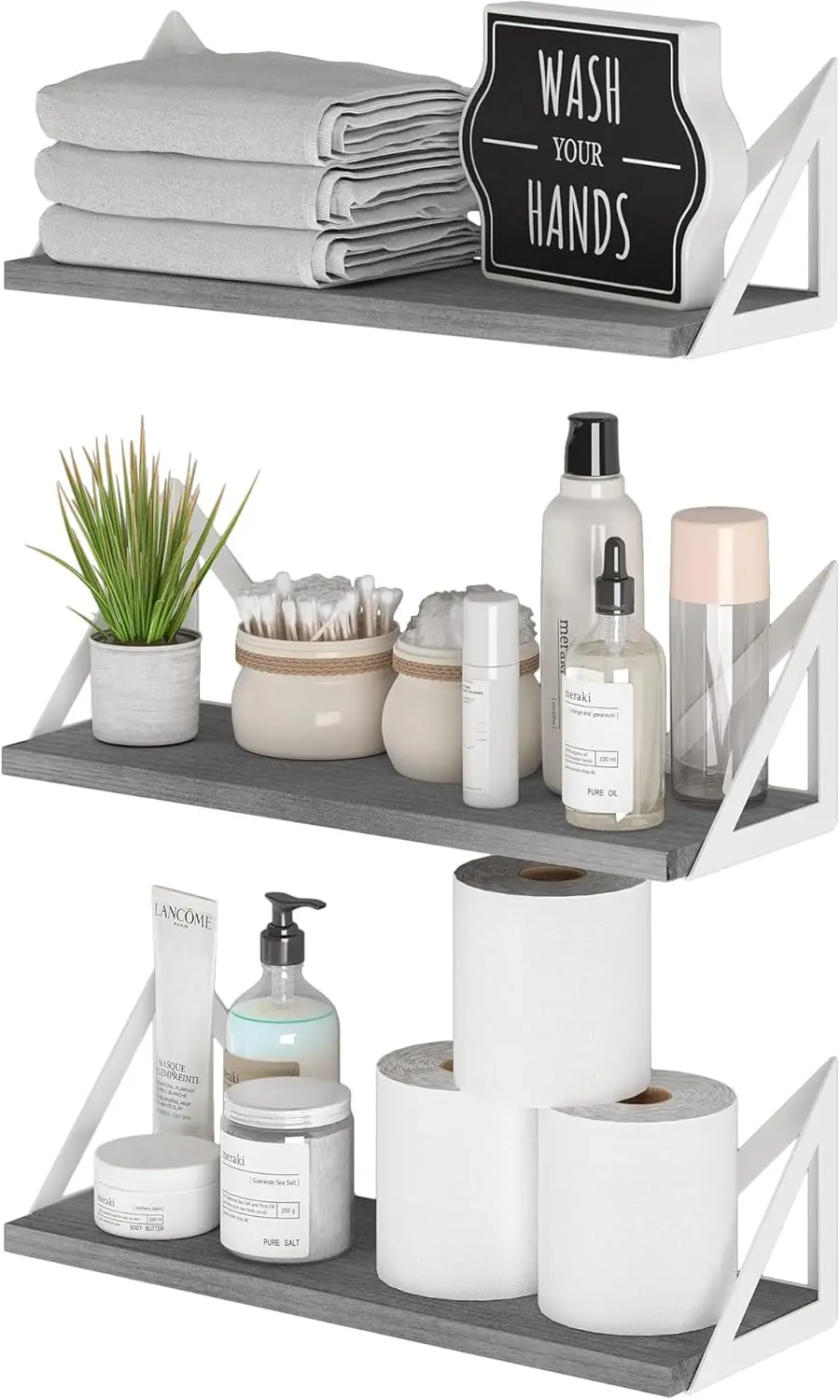 Minori Gray Floating Shelves for Wall, Bathroom Shelves Over The Toilet Storage, Wood Wall Shelf for Bedroom, Living Ro
Minori Gray Floating Shelves for Wall, Bathroom Shelves Over The Toilet Storage, Wood Wall Shelf for Bedroom, Living Ro