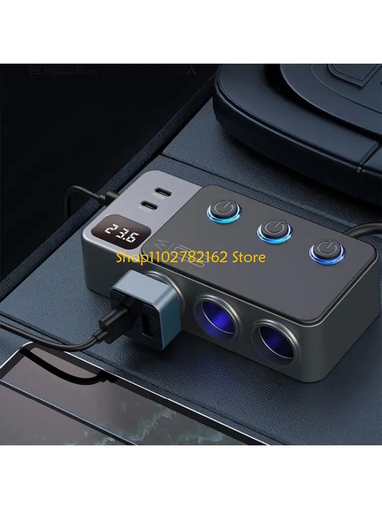 547B 120W Car Charging Cigarettes Adapter 3Socket USB C PD35W Suitable for Heavy Duty Truck with Independent Switches
547B 120W Car Charging Cigarettes Adapter 3Socket USB C PD35W Suitable for Heavy Duty Truck with Independent Switches