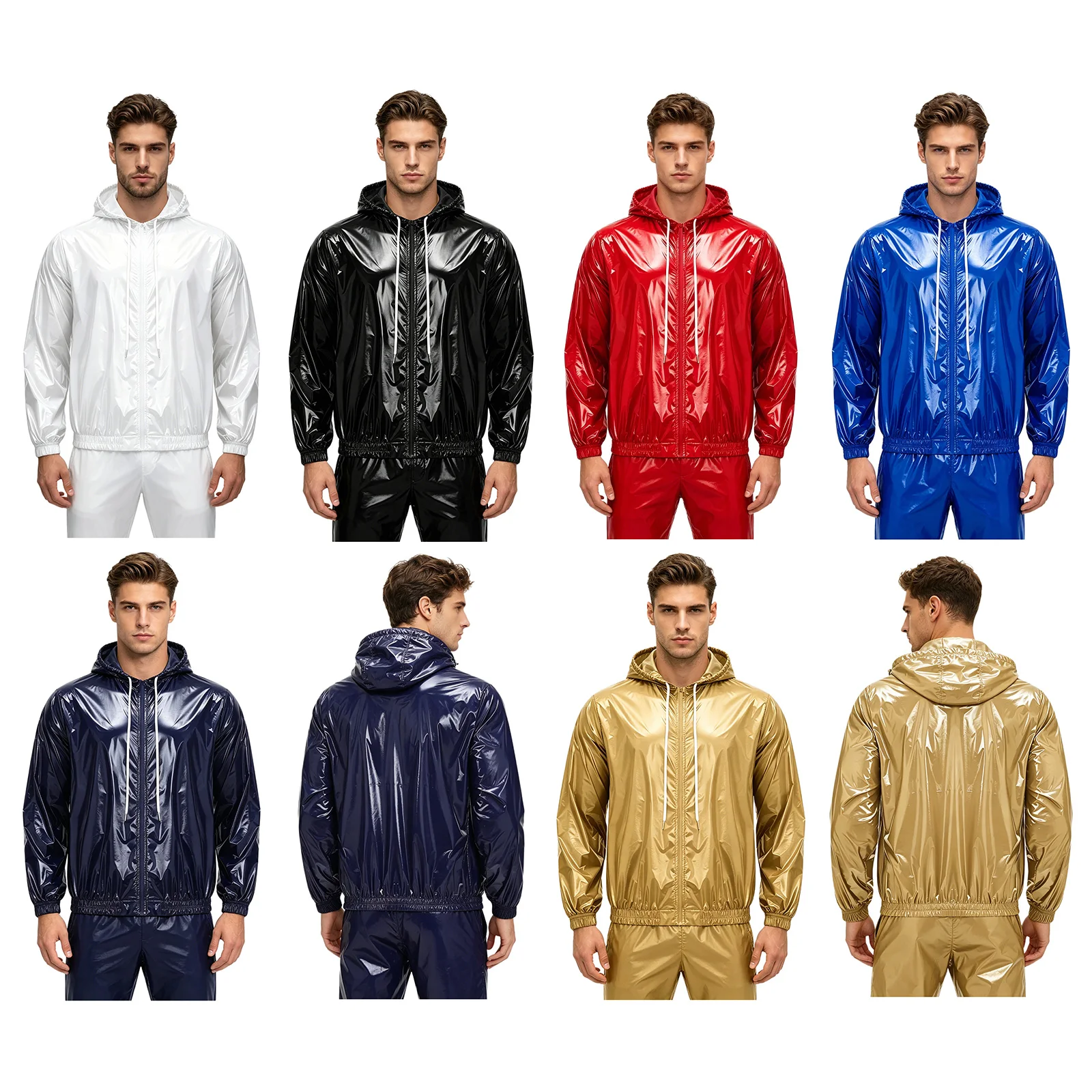 Men Waterproof Hooded Jacket Long Sleeve Front Zip-up Drawstring Hood Outerwear Windbreaker Raincoat for Hiking Fishing Biking
Men Waterproof Hooded Jacket Long Sleeve Front Zip-up Drawstring Hood Outerwear Windbreaker Raincoat for Hiking Fishing Biking