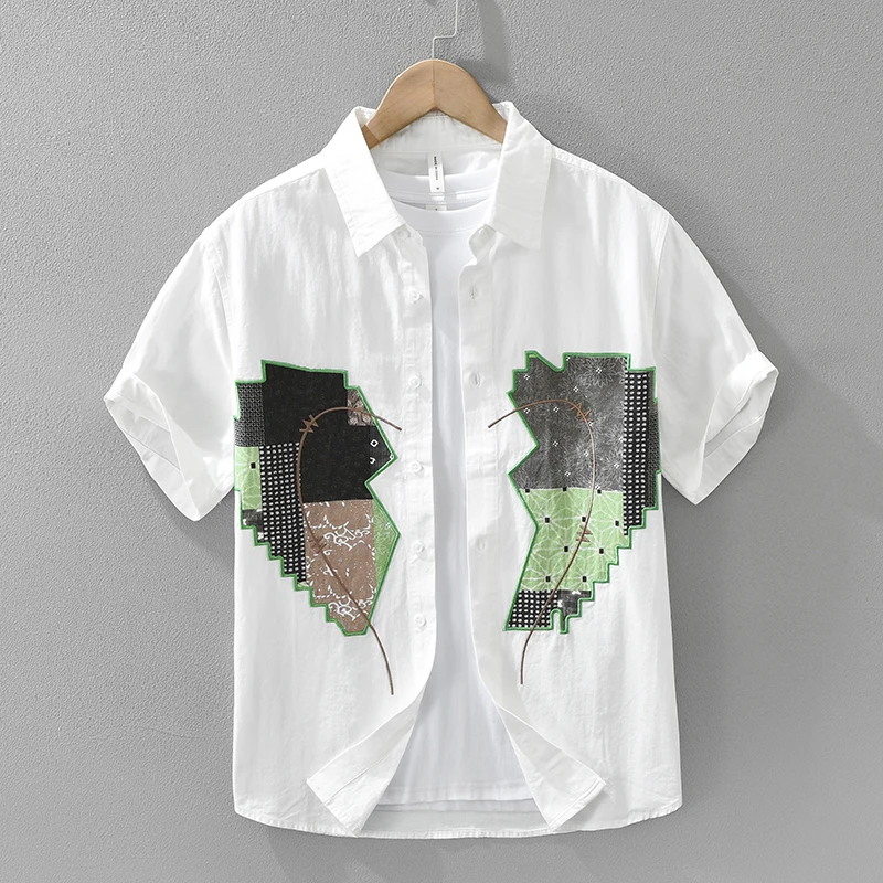 White Print Short Sleeve Shirt for Man Casual Loose Shirts 2025 Summer New Designer Clothes Men
White Print Short Sleeve Shirt for Man Casual Loose Shirts 2025 Summer New Designer Clothes Men