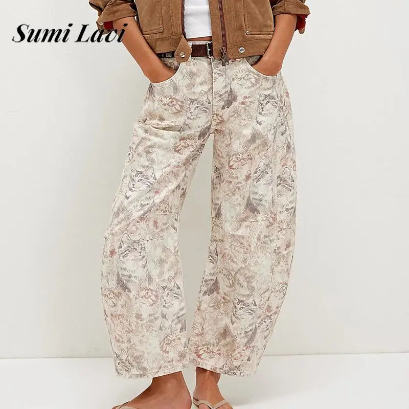 Spring Elegant Pattern Printed Wide Legger Pants Summer Casual Pocket Button Long Pants Women Fashion Hight Waist Loose Trousers
Spring Elegant Pattern Printed Wide Legger Pants Summer Casual Pocket Button Long Pants Women Fashion Hight Waist Loose Trousers