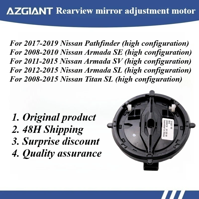 Azgiant Car rearview mirror lens glass adjustment motor module for 2017-2019 Nissan Pathfinder (high configuration) 8PIN parts
Azgiant Car rearview mirror lens glass adjustment motor module for 2017-2019 Nissan Pathfinder (high configuration) 8PIN parts