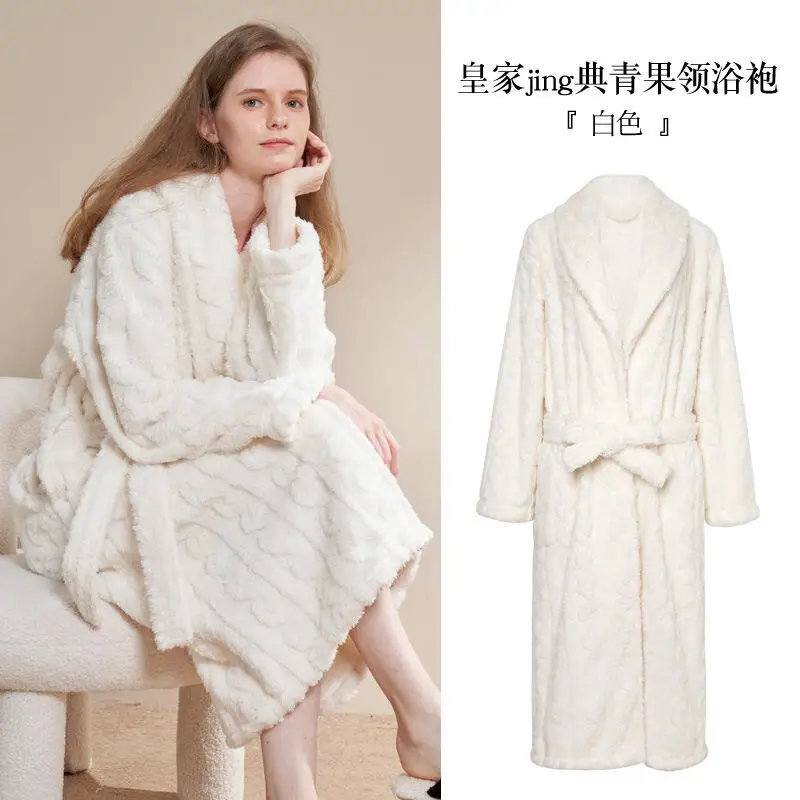 Female Jacquard Robe Couple Homewear Pajamas Autumn Winter Thickened Loungewear Women's Bathrobe Home Wear New Style Sleepcoat
Female Jacquard Robe Couple Homewear Pajamas Autumn Winter Thickened Loungewear Women's Bathrobe Home Wear New Style Sleepcoat