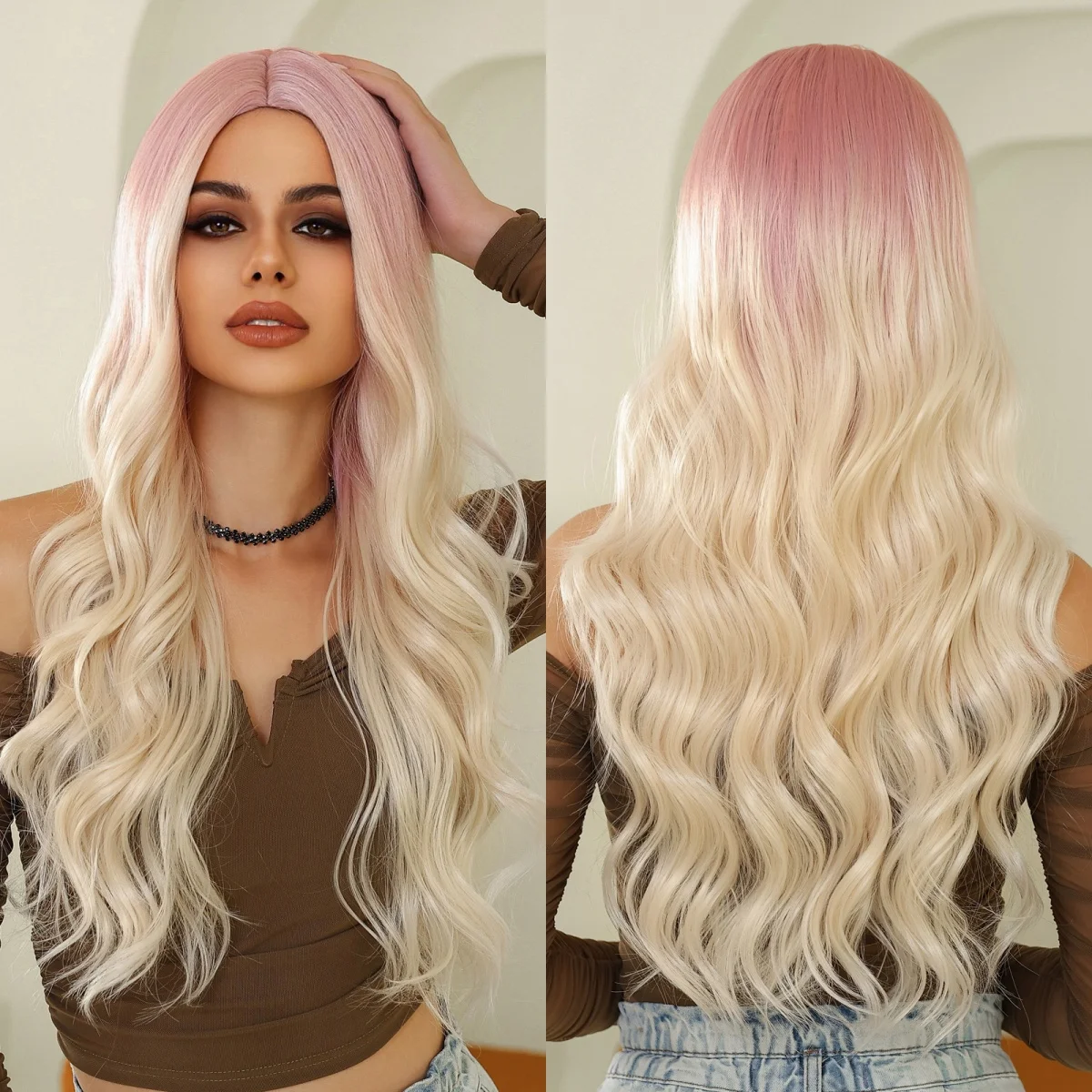 Длинные волнистые синтетические парики для женщин используют розовые и платиновые объемные волны Хэллоуин Косплей Натуральный парик Ежедневные вечерние термостойкие волокна
Длинные волнистые синтетические парики для женщин используют розовые и платиновые объемные волны Хэллоуин Косплей Натуральный парик Ежедневные вечерние термостойкие волокна