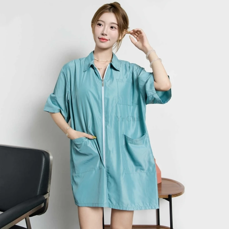 Short Sleeve Barber Uniform Hair Salon Hair Cutting Work Clothes Non Stick To Hair Smock Hairdresser's Robe Hairdressing Apron
Short Sleeve Barber Uniform Hair Salon Hair Cutting Work Clothes Non Stick To Hair Smock Hairdresser's Robe Hairdressing Apron