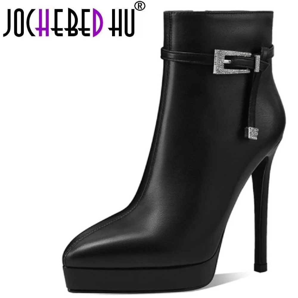 【JOCHEBED HU】Women Handmade Genuine Leather Ankle Boots Pointed Toe Thin High Heels Short Boots Zip Ladies Shoes 33-40
【JOCHEBED HU】Women Handmade Genuine Leather Ankle Boots Pointed Toe Thin High Heels Short Boots Zip Ladies Shoes 33-40